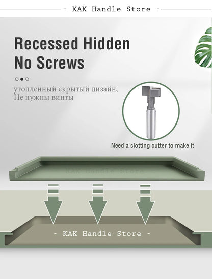 Kak Recessed Cabinet Handles Black Hidden Sliding Door