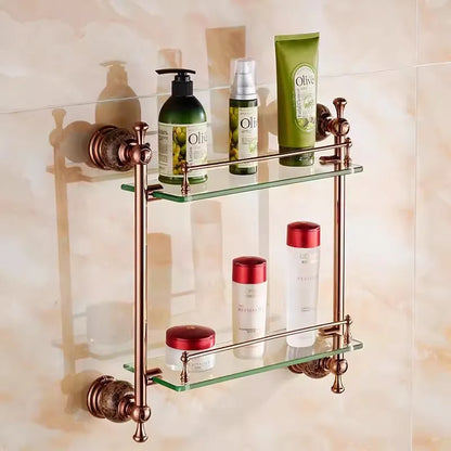 Bathroom Bath Shelf Rose Gold Paper Holder Towel