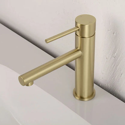 Brushed Rose Gold Bathroom Sink Faucet Deck Mounted