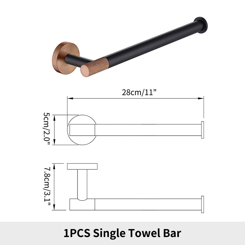 Rose Gold Bathroom Hardware Towel Bar Rack Shelf