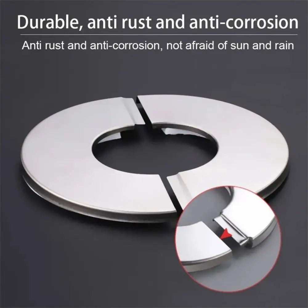 Useful Self-Adhesive Shower Faucet Cover Stainless Steel Silver