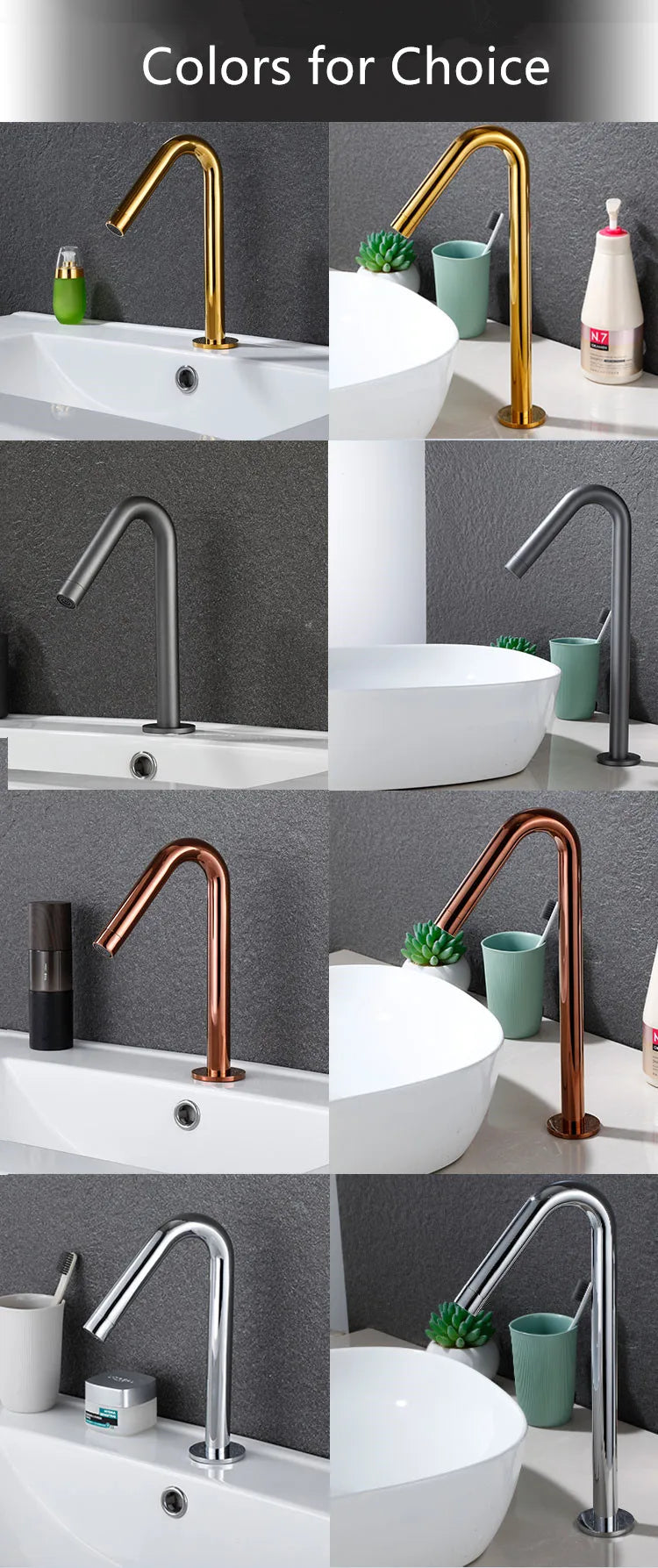 Tuqiu Smart Touch Bathrooomfaucet Gold Automatic Sensor Basin