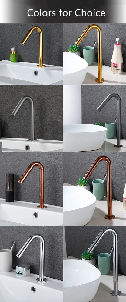 Tuqiu Smart Touch Bathrooomfaucet Gold Automatic Sensor Basin