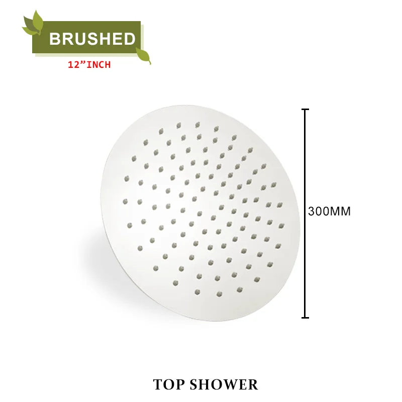 Round Stainless Steel Slim 8/10/12 Inch Large Rain