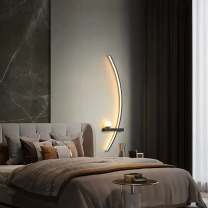Modern Led Simple Art Bedroom Bedside Wall Lamp
