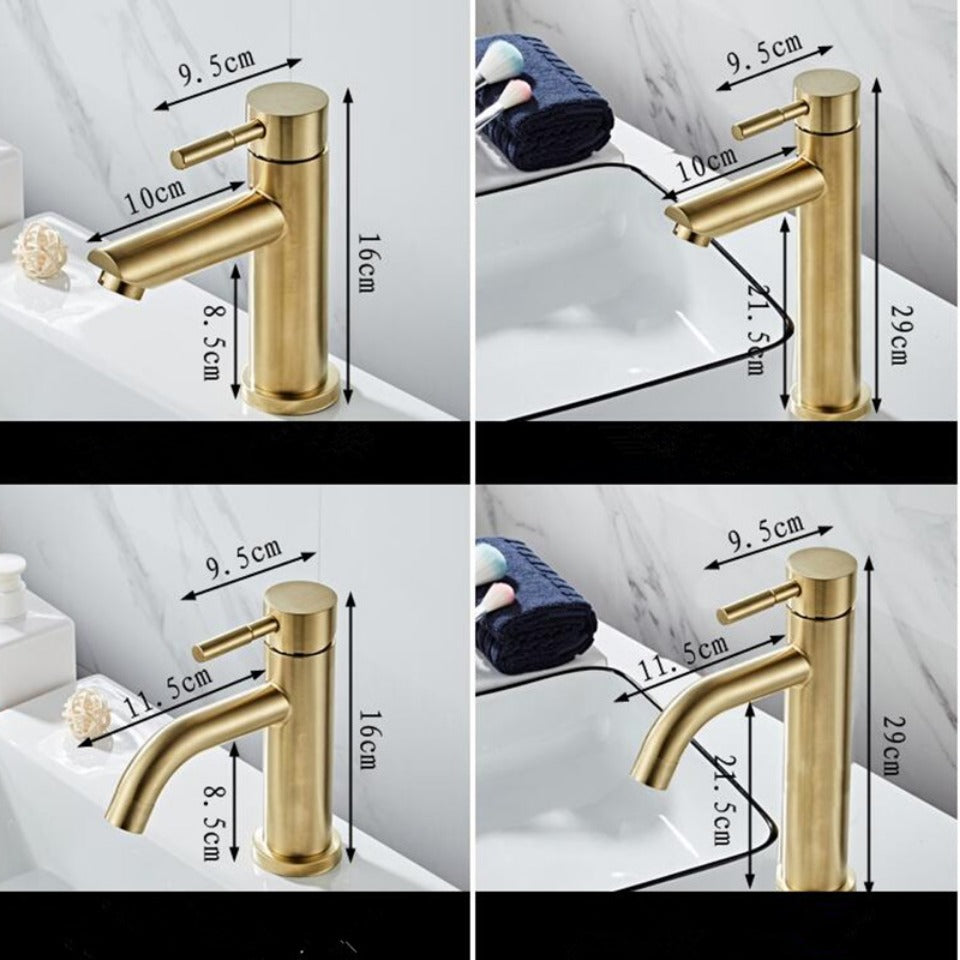 Brushed Gold Bathroom Faucet Modern Lavatory Vanity Sink