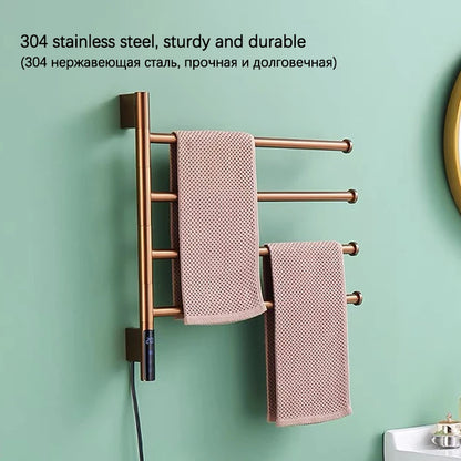 Bathroom Rose Gold Towel Warmer Touch Control Timing