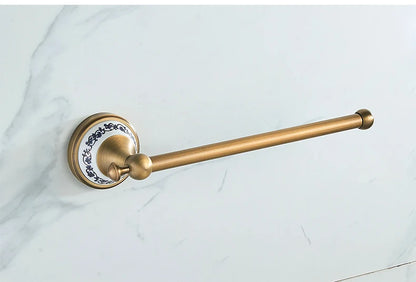 Antique Brass 2pc Bathroom Bronze Dispenser Towel Rod