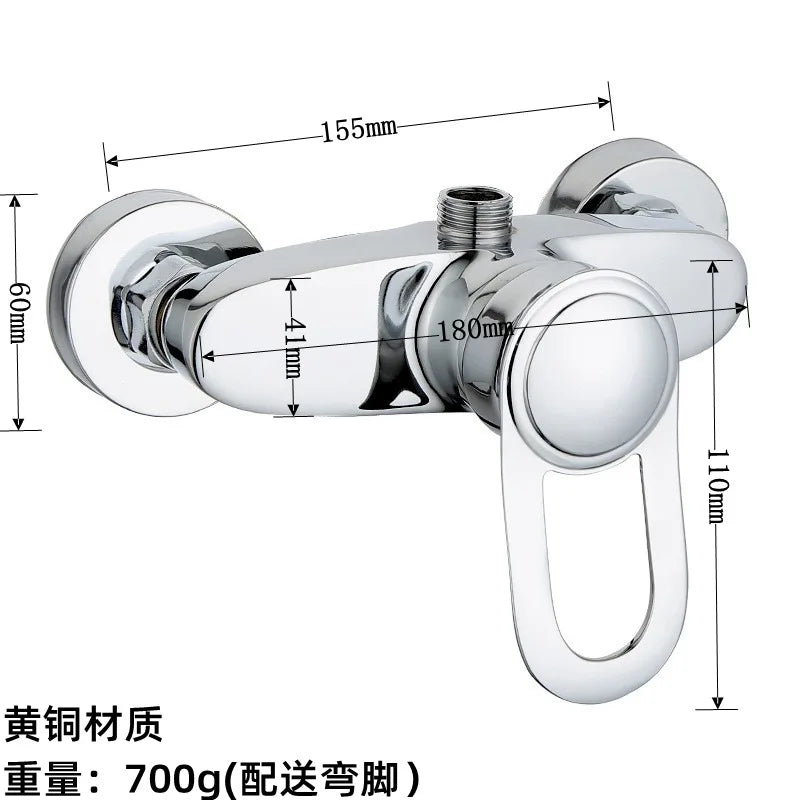 Brass Shower Faucet Mixer Valve Shower Head Hidden
