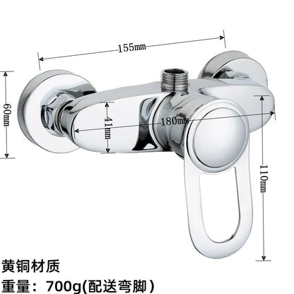 Brass Shower Faucet Mixer Valve Shower Head Hidden