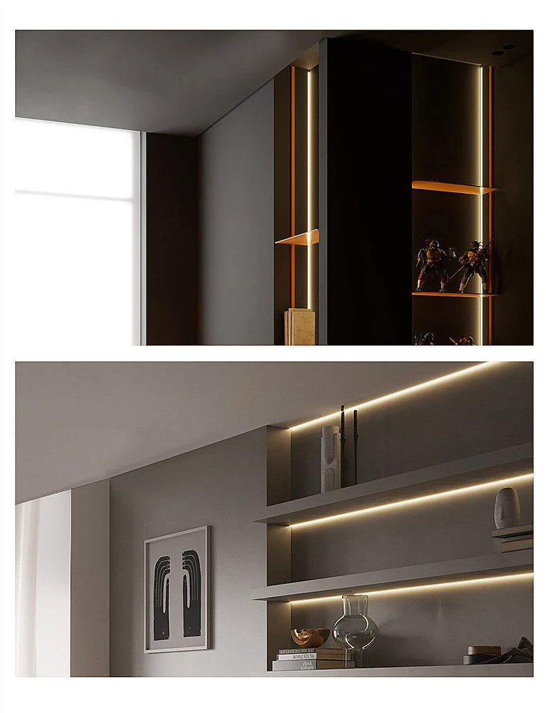 Ultra-Thin Hidden Recessed Cabinet Bar Light 45 Degree