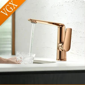 Vgx Brushed Gold Bathroom Faucets Square Basin Mixer