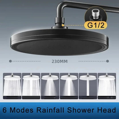 Modes Rainfall Shower Head Bathroom High Pressure Top