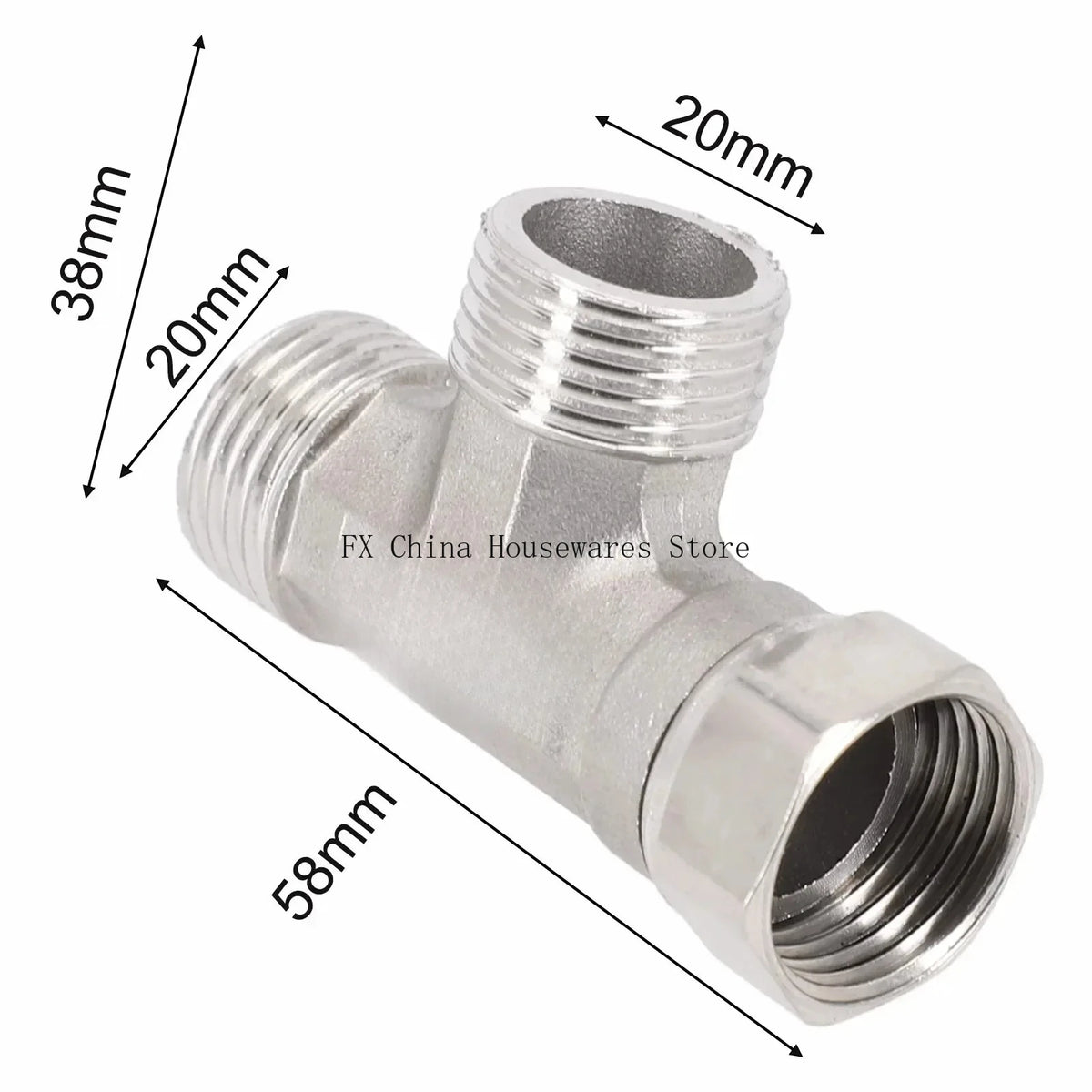 G1/2 Way T-Adapter Bathroom Shower Faucet Water Splitter