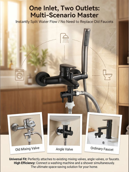 Solid Brass Shower Faucet Diverter Valve Two Way