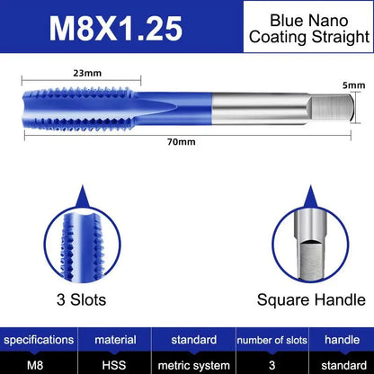 Azzkor Tip/Spiral/Straight Groove Tap M35 Cobalt Containing Blue