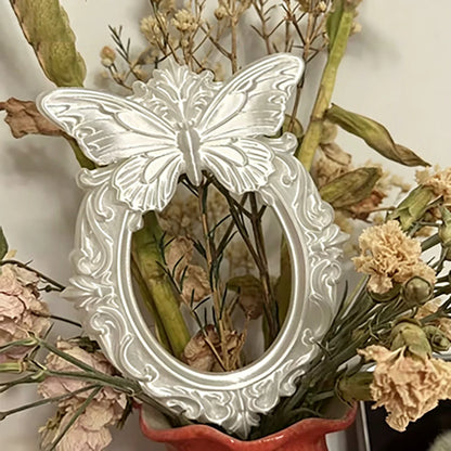Black Butterfly Gothic Photo Frame Vintage Ornate Oval