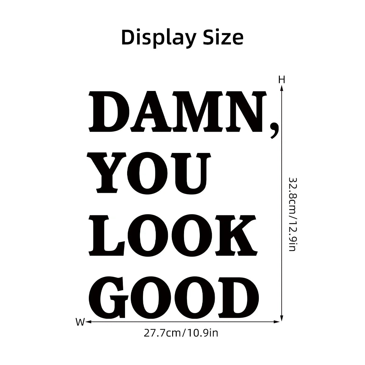 1pc Encouraging Text Wall Mirror Sticker Furniture Decor