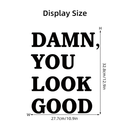 1pc Encouraging Text Wall Mirror Sticker Furniture Decor