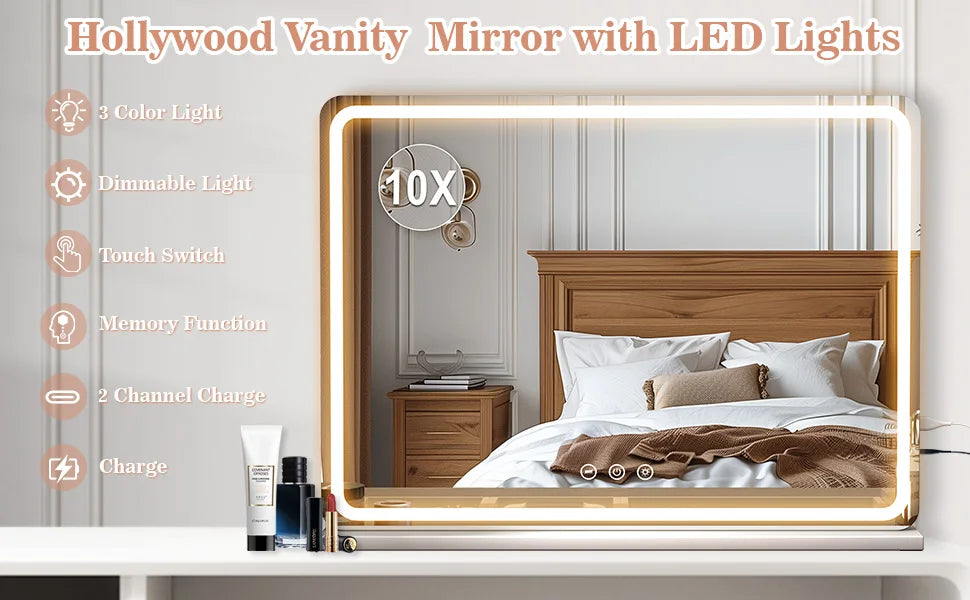 Yamissi Large Vanity Mirror Light Dressing Table Hollywood