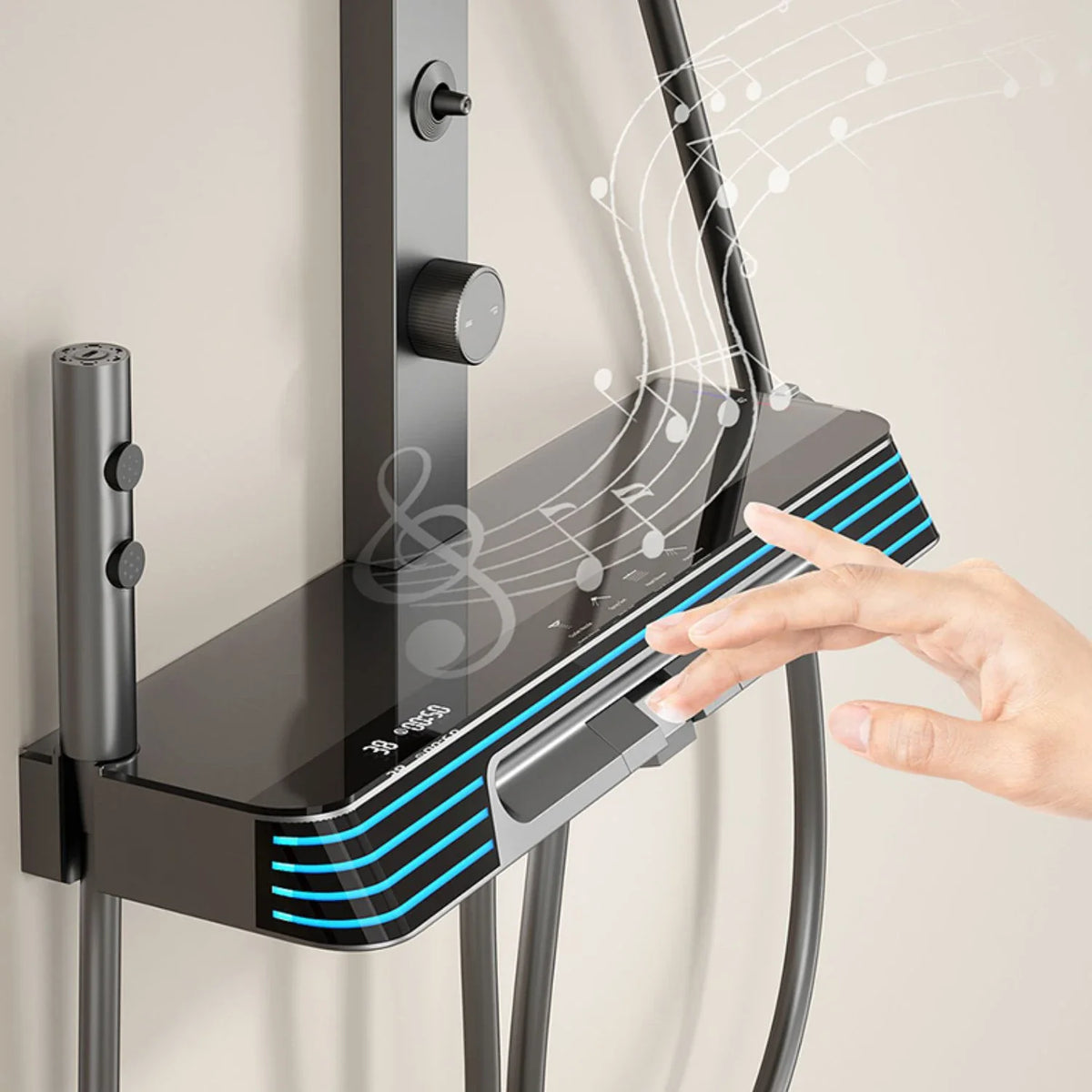 Back Spray Piano Digital Bathrooom Shower System Cold