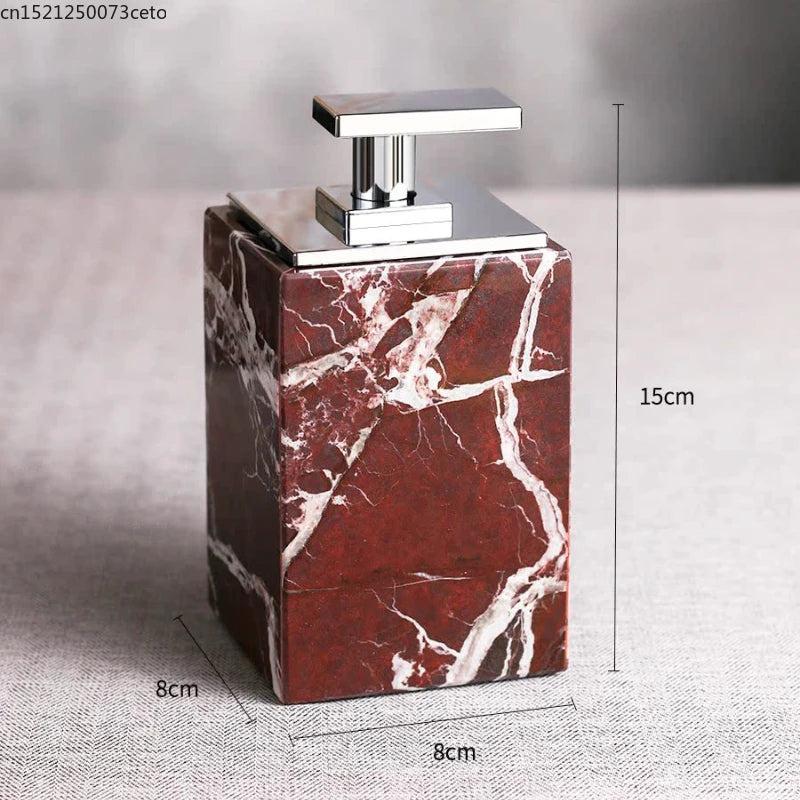 Natural Purple Red Marble Bathroom Lotion Bottle Toothbrush