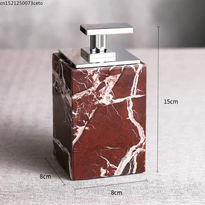 Natural Purple Red Marble Bathroom Lotion Bottle Toothbrush