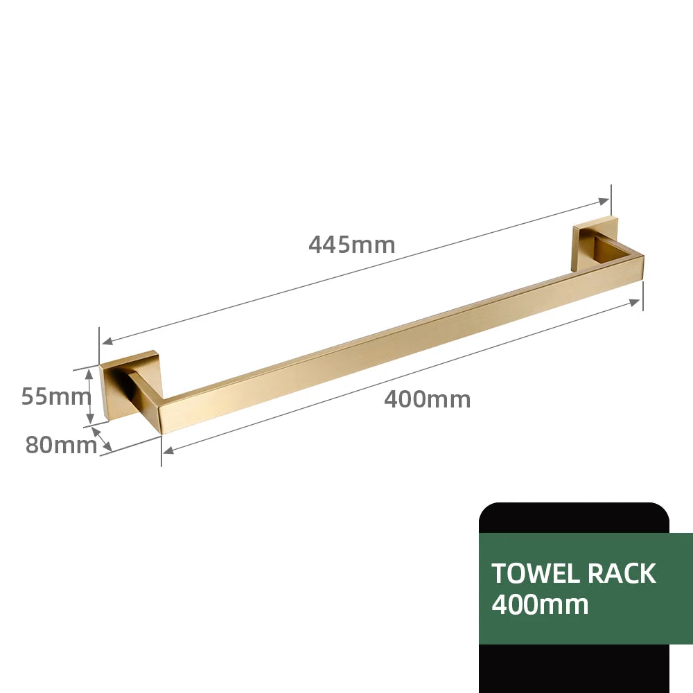 Matte Gold Towel Rack 304 Stainless Steel Towel