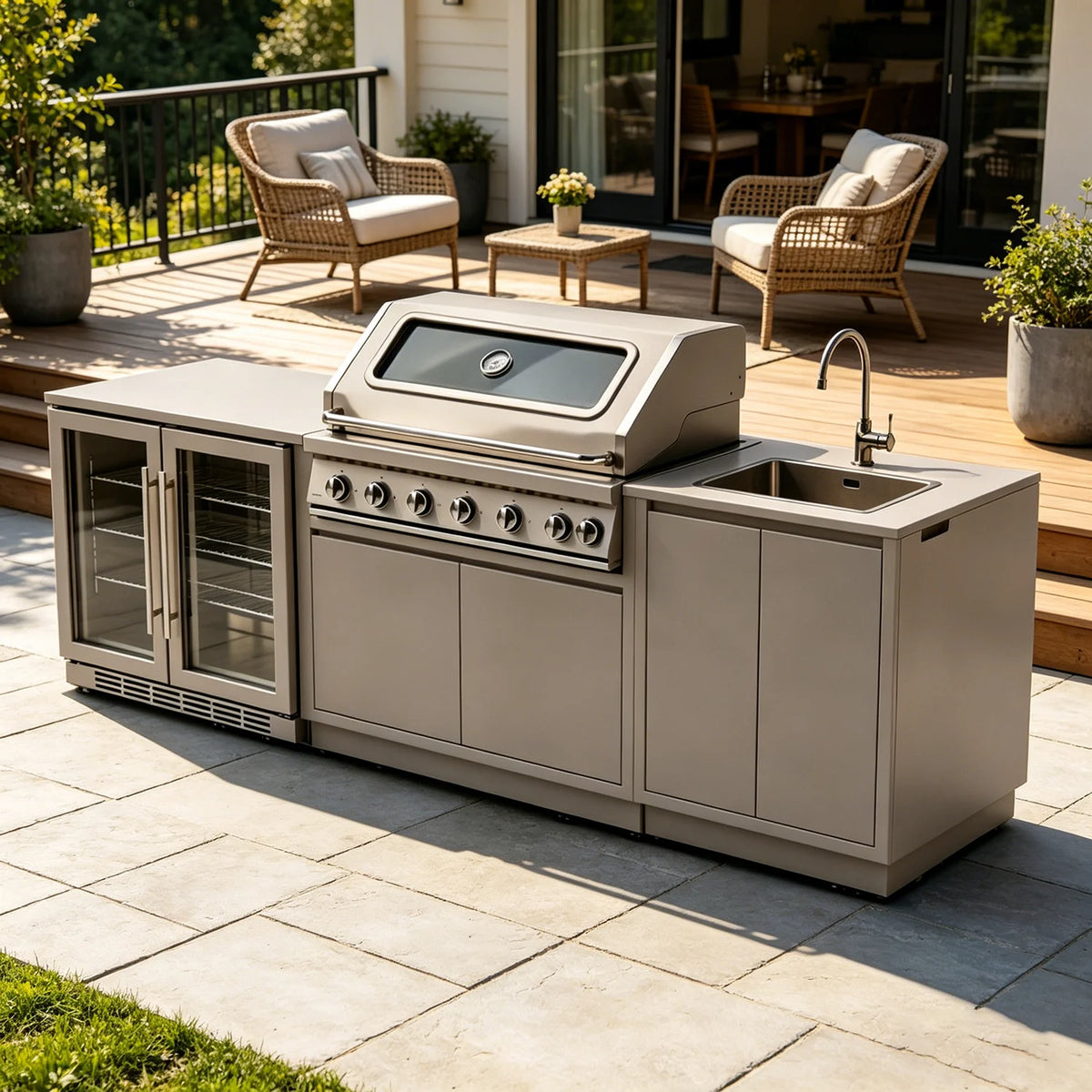 Modern Modular Functional Stainless Steel Outdoor Cabinets Grill