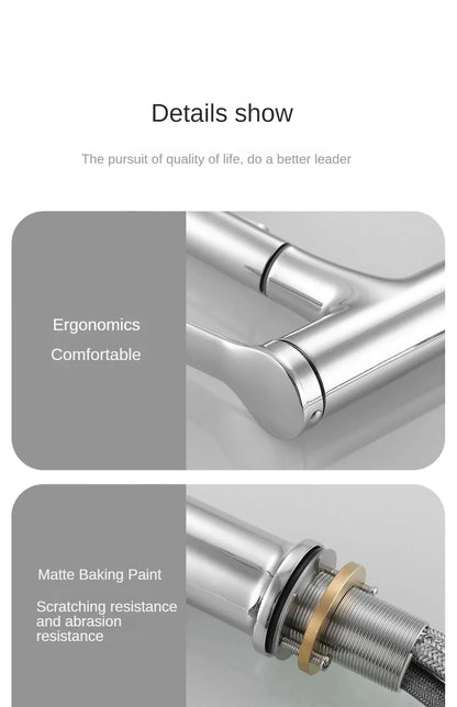 Pull-Out Bathroom Faucet Cold Water Outlet Bathroom Sink