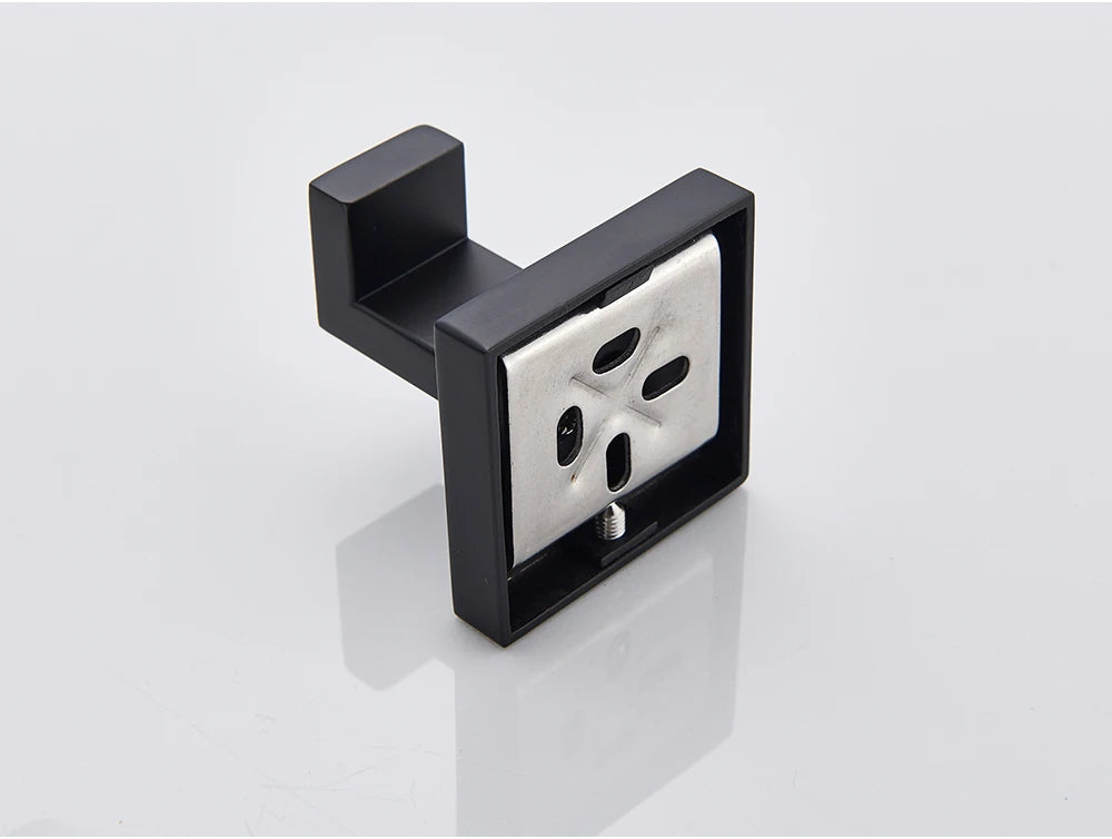 Bathroom Hardware Black Robe Hook Towel Rail Bar