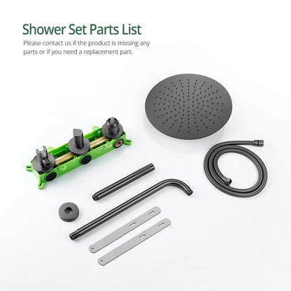Gunmetal Shower Faucet 8-16 Embed Box Wall Mounted