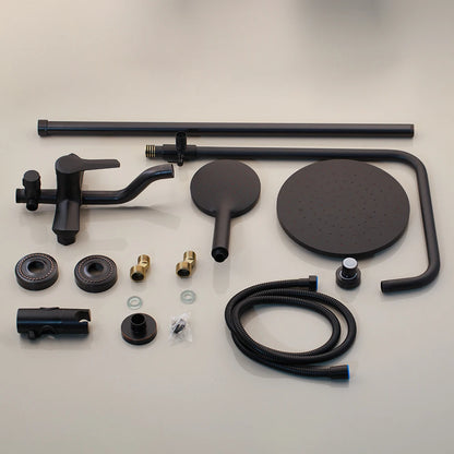 Jieni Matte Black Rainfall Shower Faucet Paint Black