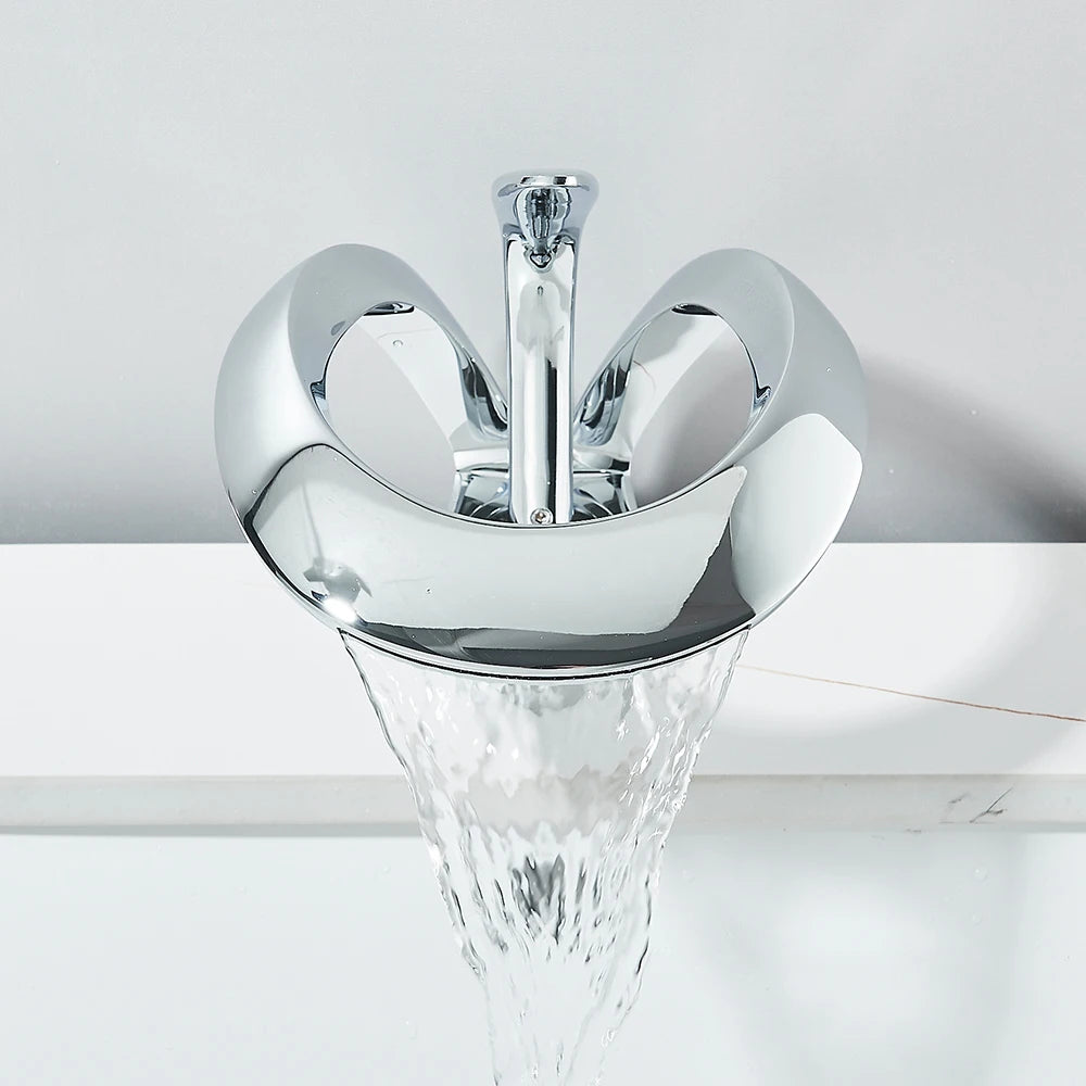 Waterfall Creative Bathroom Basin Faucet Sink Faucet Deck