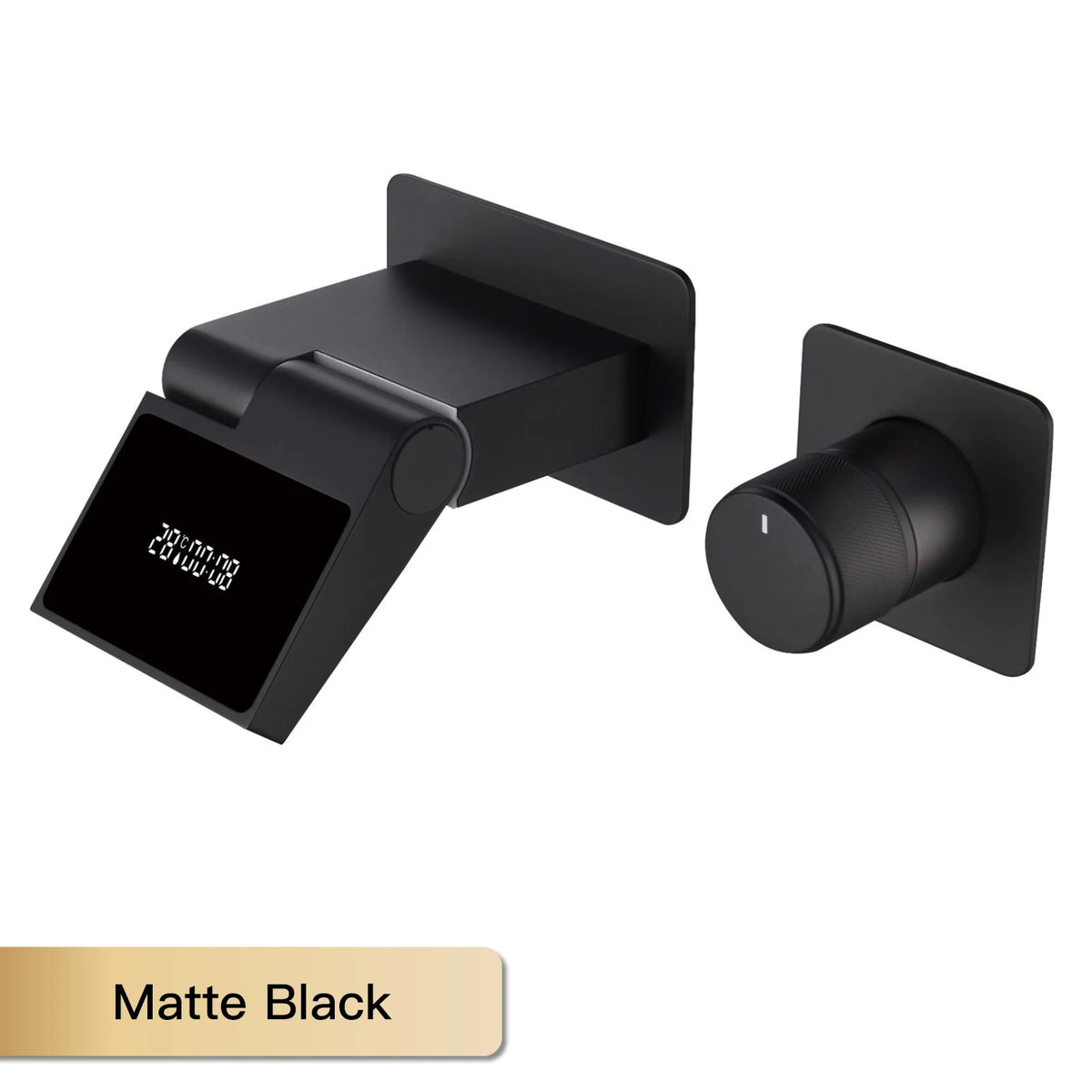 Intelligent Black Brass Bathroom Faucet Led Digital Display