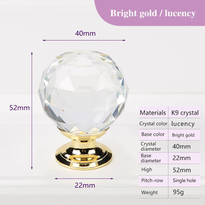 Colorful Crystal Glass Ball Pulls Knobs Wardrobe Door