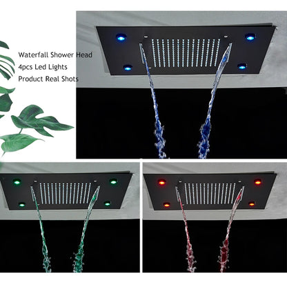Luxury Bathroom Shower Faucet Led Rainfall/Waterfall Shower Head