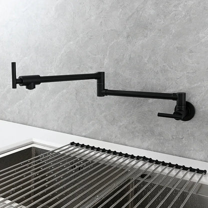 Black Wall Mounted Pot Filler Faucet Swivel Folding