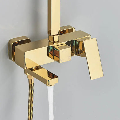 Golden Shower Faucet Rainfall 3/4-Way Bathtub Tap Bathroom