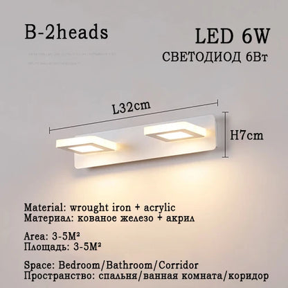 Led Bathroom Mirror Wall Lamp Vanity Light Waterproof