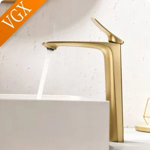 Vgx Luxury Gold Bathroom Faucets High Basin Mixer