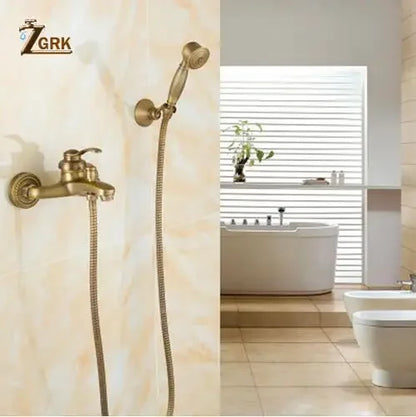 Zgrk Bathtub Faucets Brass Bathroom Faucet Mixer Tap