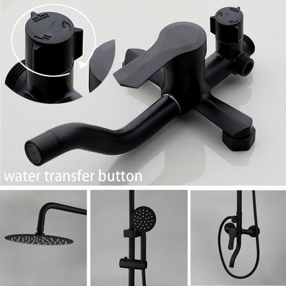 Kemaidi Matte Black Shower Wall Mounted Rainfall Shower