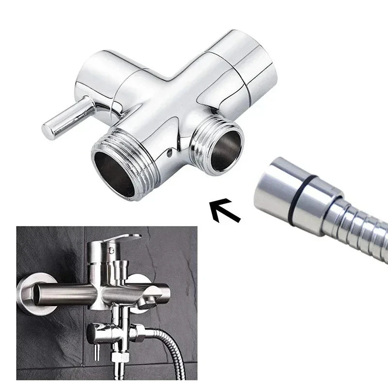 G1/2 Inch Three-Way Diverter Valve T-Type Adapter Converter