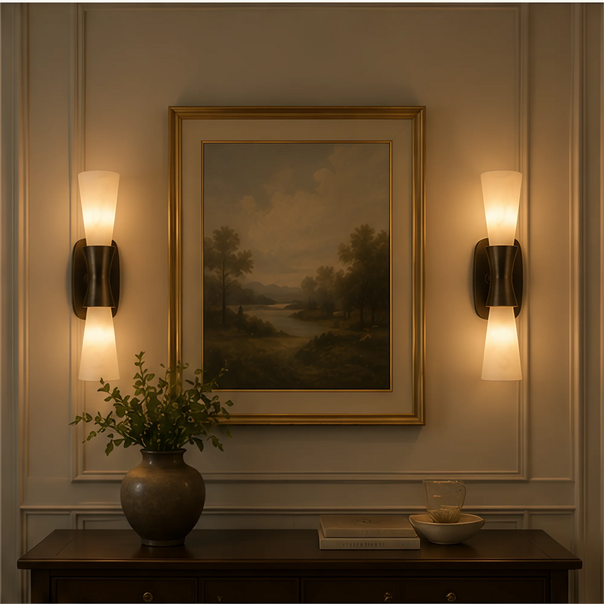 Brass Marble Wall Light Alabaster Wall Sconce Led