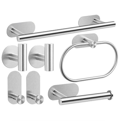 No Drilling Stainless Steel Towel Bar Paper Holder
