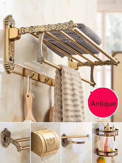 Antique Bronze Carved Bathroom Aluminum Bath Hardware Bathroom