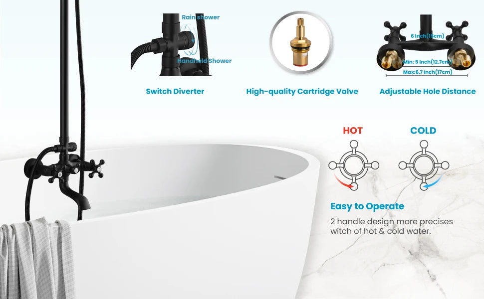 Zappo Antique Shower Wall Bathroom Bath Shower Faucet