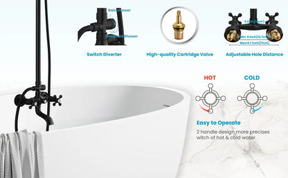 Zappo Antique Shower Wall Bathroom Bath Shower Faucet