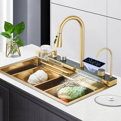 Golden Smart Digital Display Integrated Sink Temperature Control